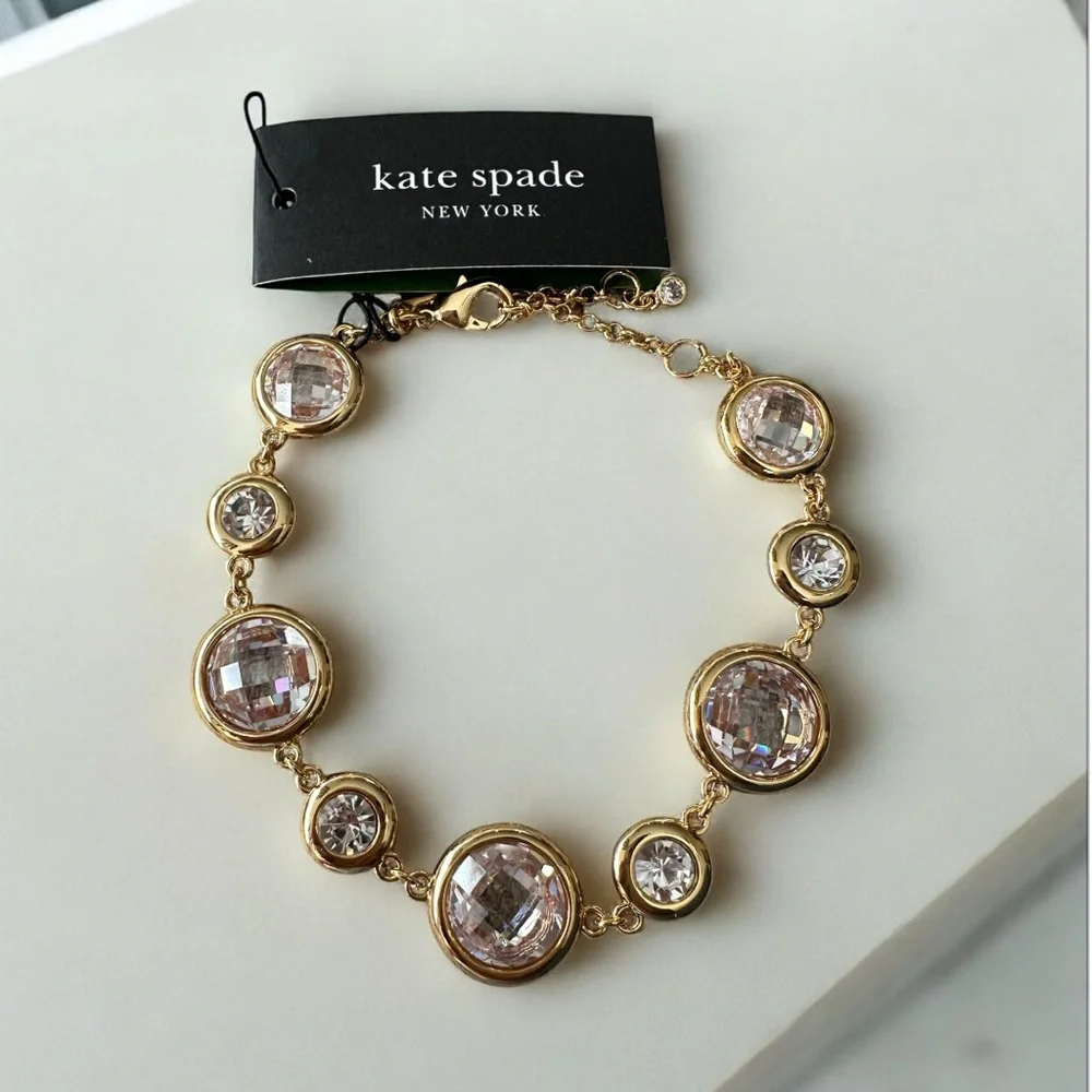 RARE‎ Kate Spade NWT On the Dot bracelet Clear/ gold